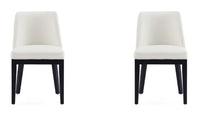 Manhattan Comfort Set of 2 Gansevoort Modern Faux Leather Dining Chairs - Cream