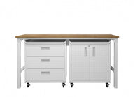Fortress Modern 3-Piece Garage Set in White Garage Storage