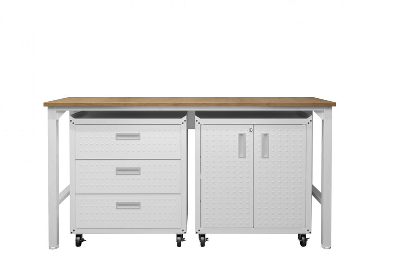 Fortress Modern 3-Piece Garage Set in White Garage Storage