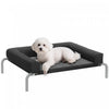 PawHut Elevated Dog Bed, Portable Raised Dog Cot with Breathable Mesh, Metal Frame, Indoor & Outdoor Bolster Pet Cot Bed with Removable and Water-Resistant Bolsters, Black