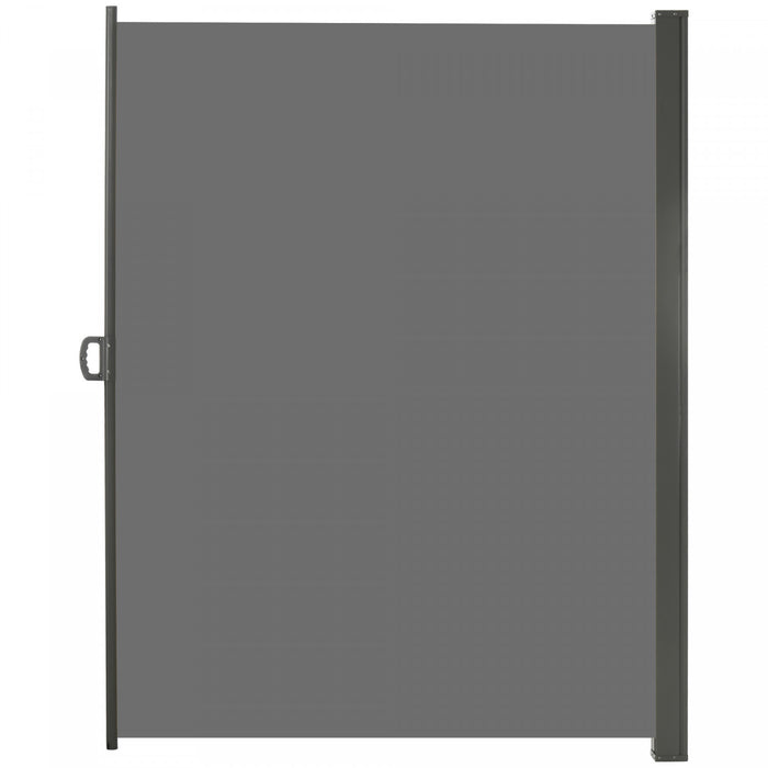 Outsunny 118\" X 79\" Retractable Side Awning Patio Outdoor Folding Privacy Screen With Resistance To Uv Rays & Wind, Light Grey