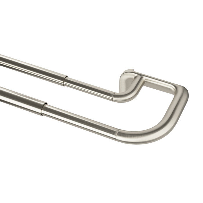 Umbra Twilight Matte Nickel Expandable Double Blackout 3/4\" Curtain Rod - 66\"-144\" 