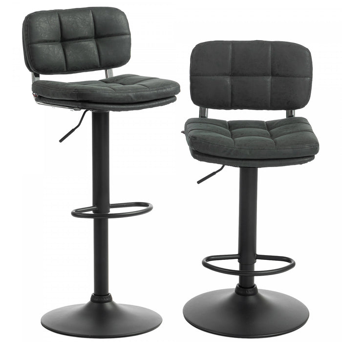 HOMCOM Bar Stools Set of 2, Adjustable Swivel Counter Height Barstools