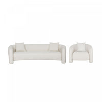 Sylvia Modern Glam 2-Piece Sofa Set in Ivory