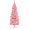 Homcom 7ft Tall Pencil Artificial Christmas Tree With Steel Base, Pink