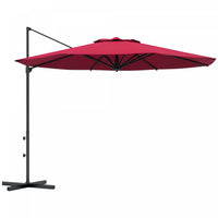 Outsunny 10ft Cantilever Patio Umbrella Offset Umbrella W/ Crank&tilt Red