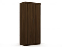 Mulberry Contemporary Modern 2-Piece Wardrobe Closet in Chestnut Brown