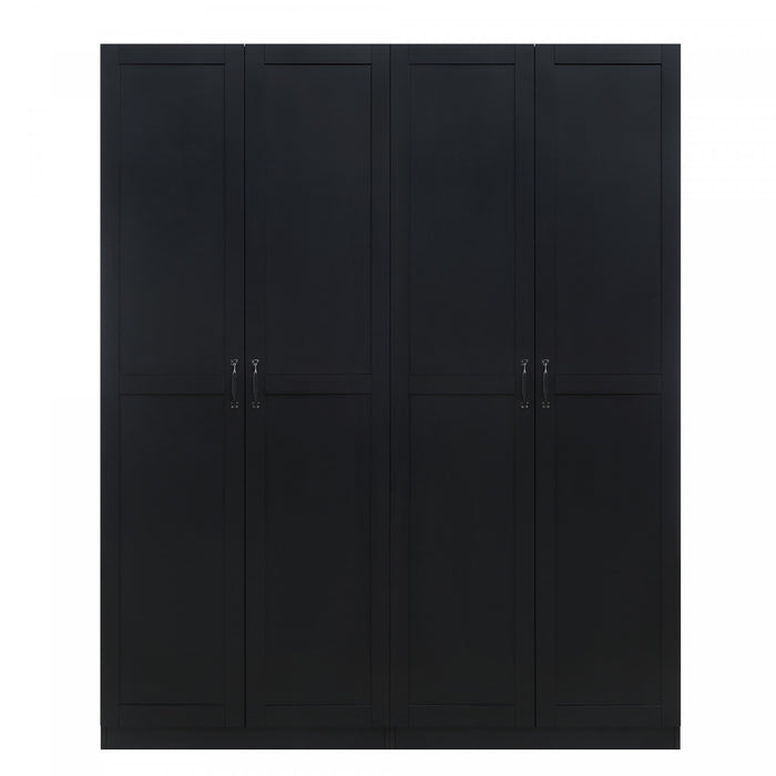 Cornelia Modern 30\" Storage Cabinet in Black (4-Shelf) - Set of 2 Bookcase