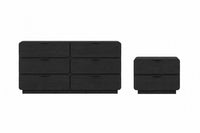 Chrystie Contemporary Modern 2-Piece Dresser and Nightstand in Black 