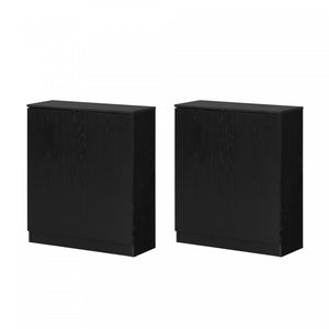 Arum Set Of 2 Sideboards With 2 Doors Black Oak - South Shore