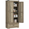 HOMCOM 69\" Tall Kitchen Storage Cabinet with Adjustable Shelves, Grey