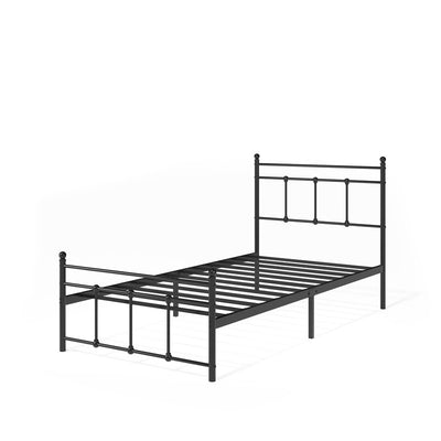 Nicholas Metal Platform Bed with Headboard - Twin Size | Nicholas lit plateforme en métal avec tête de lit - Simple