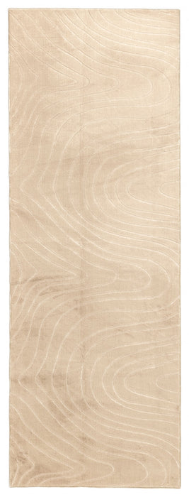 Somos Contemporary Beige Washable Rug 2'8\" x 8'0\" Indoor Area Rug