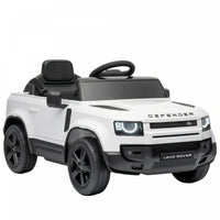 Qaba 12V Ride on Car, Licensed Land Rover Defender Electric Car for Kids with Remote Control, 4-Wheel Suspension, Slow Start, 3 Speeds, Lights, Music, Horn for 3-5 Years, White