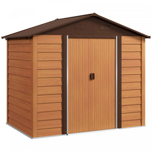 Outsunny 7.5' X 6.5' Outdoor Storage Shed With Double Doors, Dark Brown