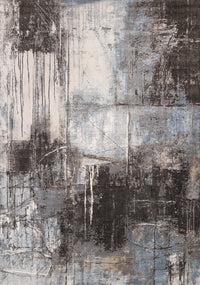 Hadley Grey Taupe Blue Distressed Design Rug, 7'10
