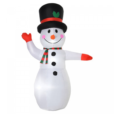 Homcom 8ft Snowman Inflatable Christmas Decoration|Homcom Bonhomme De Neige Gonflable