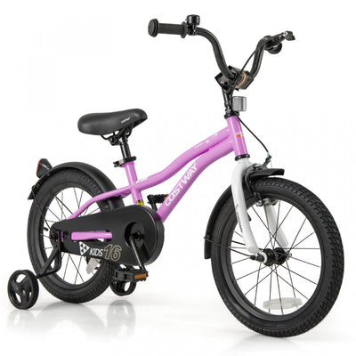 Costway 16" Kids Bike For 4-7 Years Old Boys & Girls With Adjustable Seat Handbrake Reflectors Purple