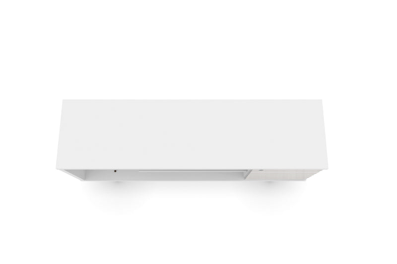 Manhattan Comfort Liberty 53.14\" Mid-Century Modern TV Stand with 5 Shelves & 1 Door - White & Yellow