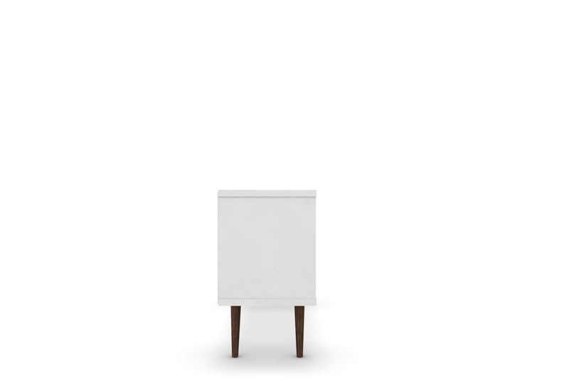 Manhattan Comfort Liberty 53.14\" Mid-Century Modern TV Stand with 5 Shelves & 1 Door - White & Aqua Blue