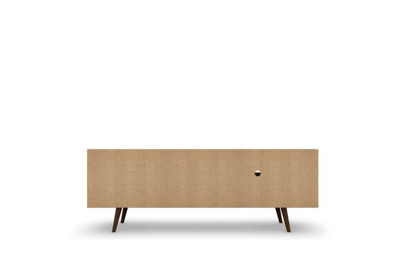 Manhattan Comfort Liberty 62.99\" Mid-Century Modern TV Stand with 3 Shelves & 2 Doors - Rustic Brown