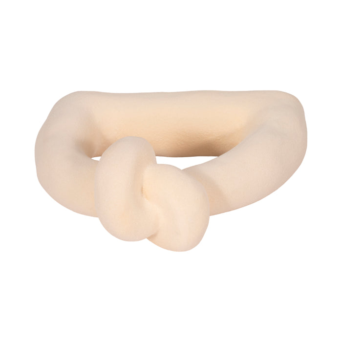 Sand Glaze Ceramic 11\" Knot with Open Cut-Out - Ivory