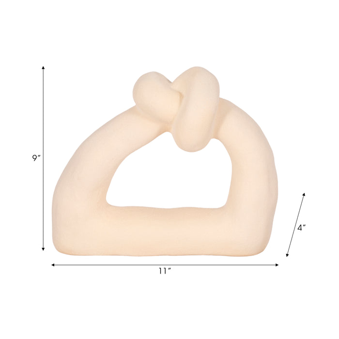 Sand Glaze Ceramic 11\" Knot with Open Cut-Out - Ivory