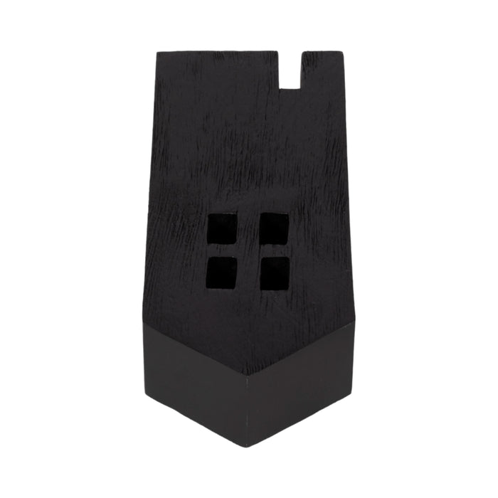 Wood 10\" House Tabletop Decor - Black