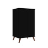 Manhattan Comfort Hampton Shoe Closet with 4 Shelves Solid Wood Legs - Black