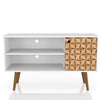 Manhattan Comfort Liberty 42.52\" Mid-Century Modern TV Stand with 2 Shelves & 1 Door - White