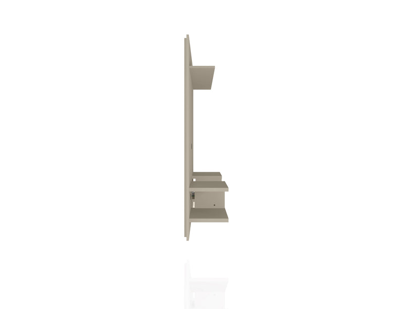 Manhattan Comfort Plaza 64.25\" Modern Floating Wall Entertainment Center with Display Shelves - Off White