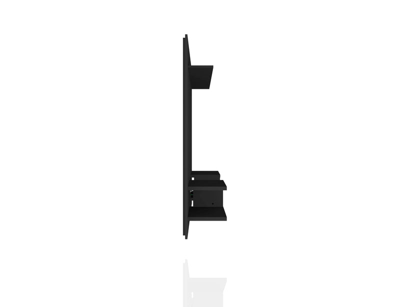Manhattan Comfort Plaza 64.25\" Modern Floating Wall Entertainment Center with Display Shelves - Black