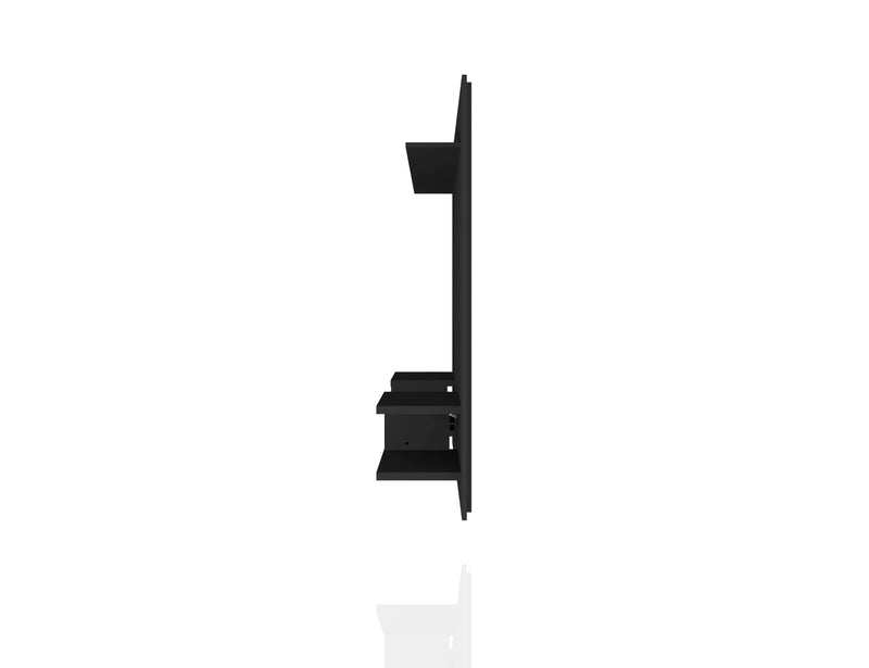 Manhattan Comfort Plaza 64.25\" Modern Floating Wall Entertainment Center with Display Shelves - Black