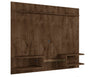 Manhattan Comfort Plaza 64.25\" Modern Floating Wall Entertainment Center with Display Shelves - Rustic Brown
