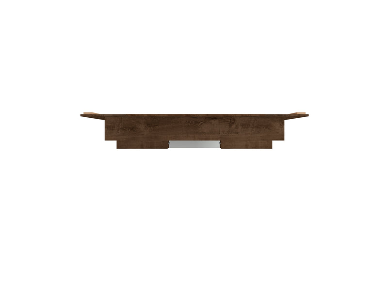 Manhattan Comfort Plaza 64.25\" Modern Floating Wall Entertainment Center with Display Shelves - Rustic Brown