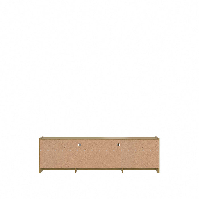Manhattan Comfort Munoz 72.83\" TV Stand with 3 Compartments & Media Shelves - Off White Gloss