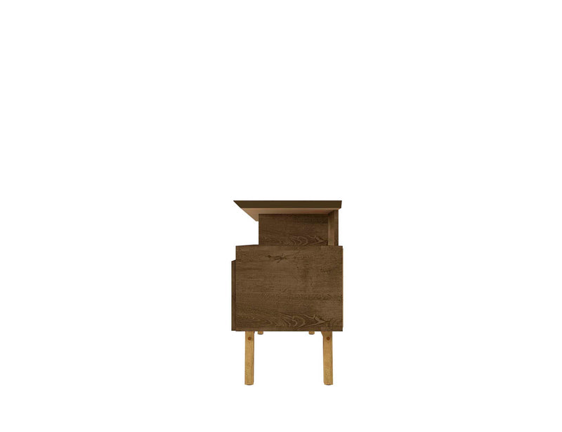 Manhattan Comfort Yonkers 62.99\" TV Stand with Solid Wood Legs & 6 Media Storage Compartments - Rustic Brown