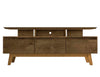 Manhattan Comfort Yonkers 70.86\" TV Stand with Solid Wood Legs & 6 Media Storage Compartments - Rustic Brown