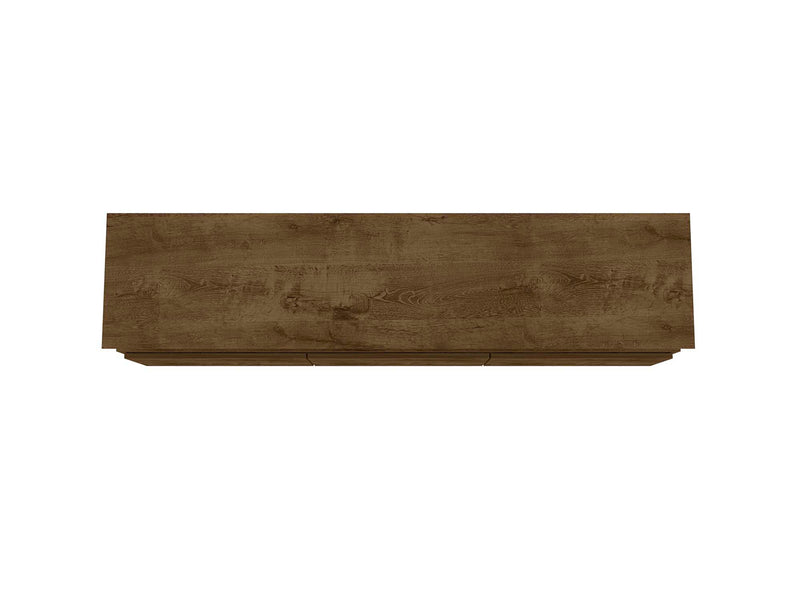 Manhattan Comfort Yonkers 70.86\" TV Stand with Solid Wood Legs & 6 Media Storage Compartments - Rustic Brown