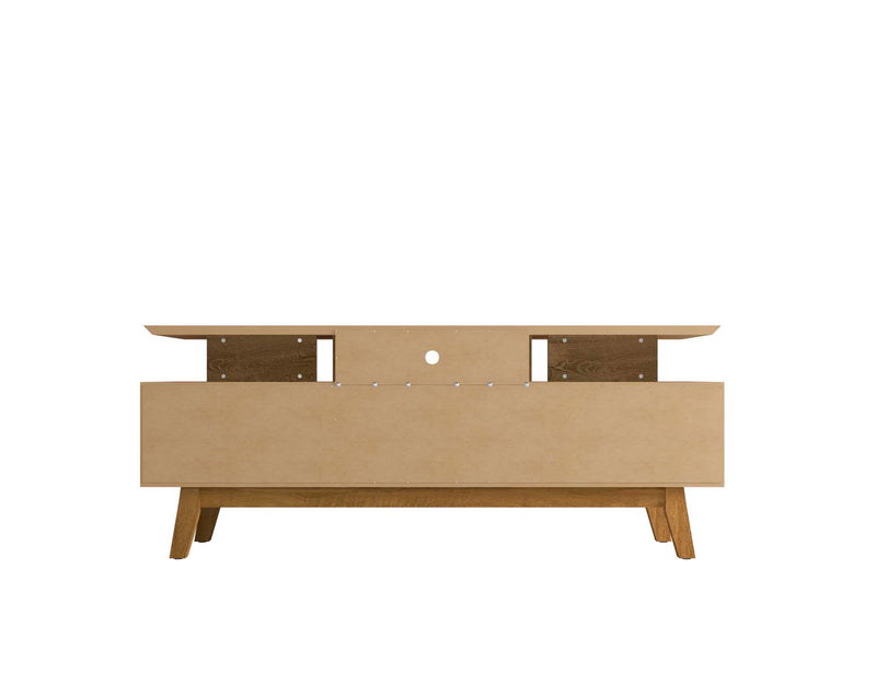 Manhattan Comfort Yonkers 70.86\" TV Stand with Solid Wood Legs & 6 Media Storage Compartments - Rustic Brown