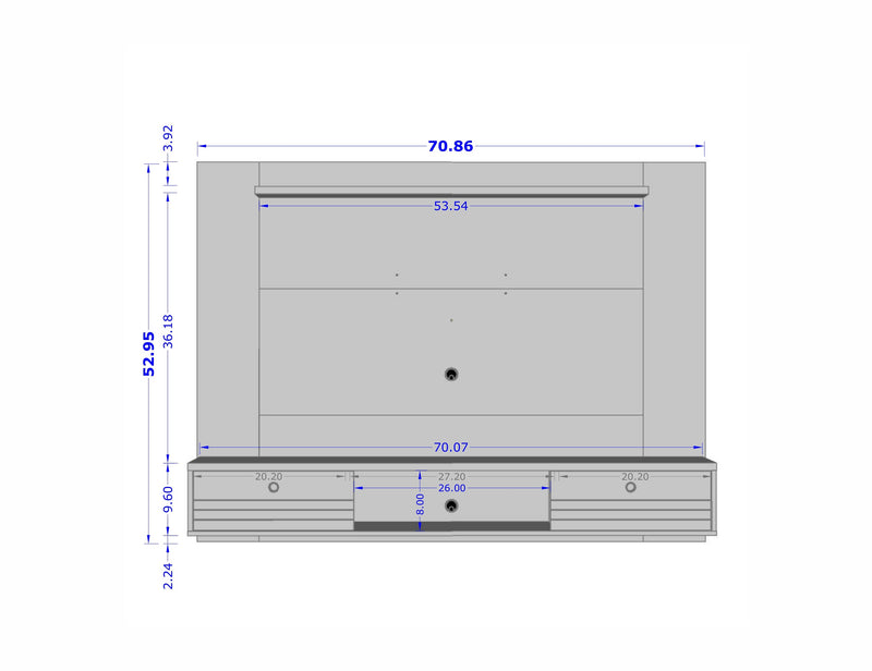 Manhattan Comfort Liberty 70.86\" Floating Wall Entertainment Center with Overhead Shelf - Black