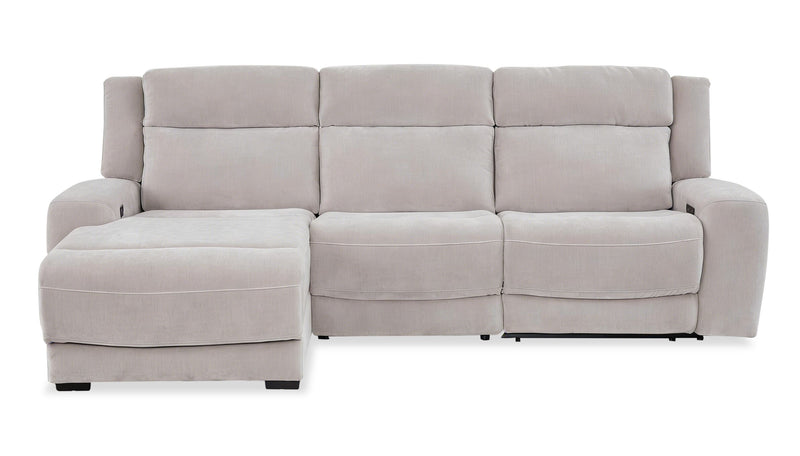 Shaquille O’Neal Home Legacy 3-Piece Left-Facing Power Reclining Sectional with Shaq-o-pedic Comfort - Grey 