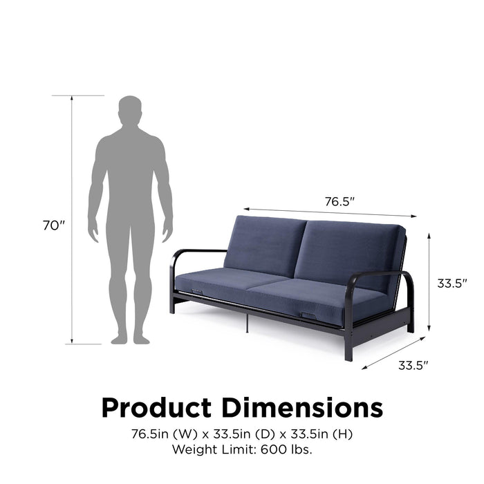 Dorel Home Mainstays Metal Arm Futon - Blue