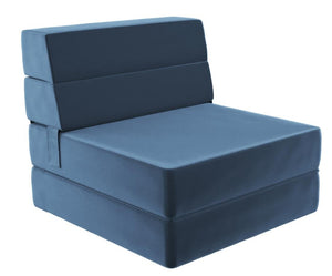 Novogratz The Flower Velour Modular Chair & Lounger - Indigo Blue