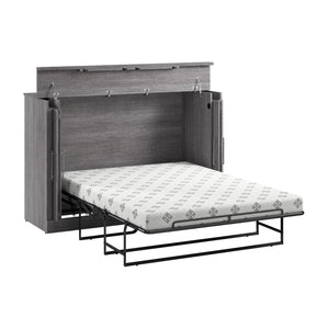 Bestar Nebula 69 W Full Cabinet Bed with Mattress - Bark Grey