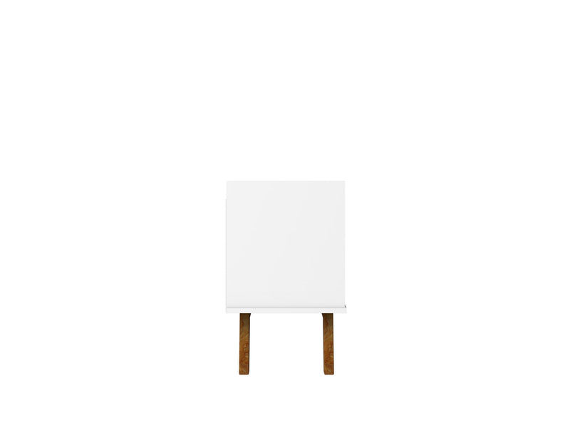 Manhattan Comfort Mid-Century Modern Marcus 62.99\" TV Stand with Solid Wood Legs - White