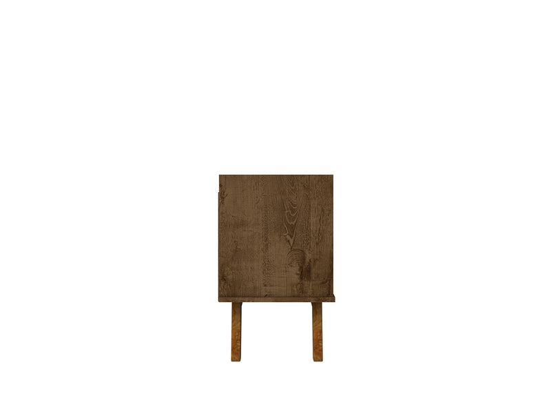 Manhattan Comfort Mid-Century Modern Marcus 62.99\" TV Stand with Solid Wood Legs - Rustic Brown