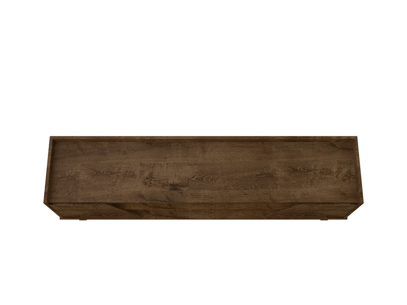 Manhattan Comfort Mid-Century Modern Marcus 62.99\" TV Stand with Solid Wood Legs - Rustic Brown