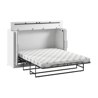 Bestar Pur 75 W Queen Cabinet Bed with Mattress - White