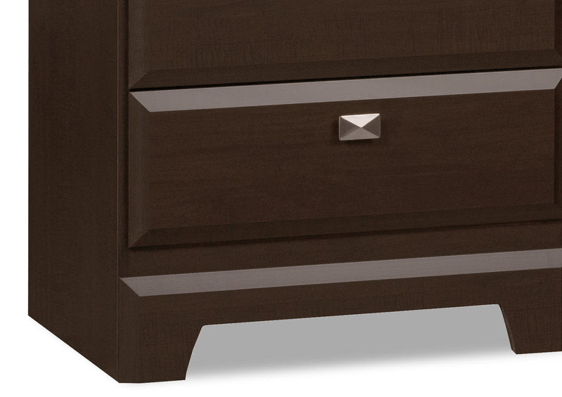 Yorkdale 6pc Bedroom Set with 12-Drawer Storage Bed, Dresser, Mirror & Nightstand, Brown - Full Size